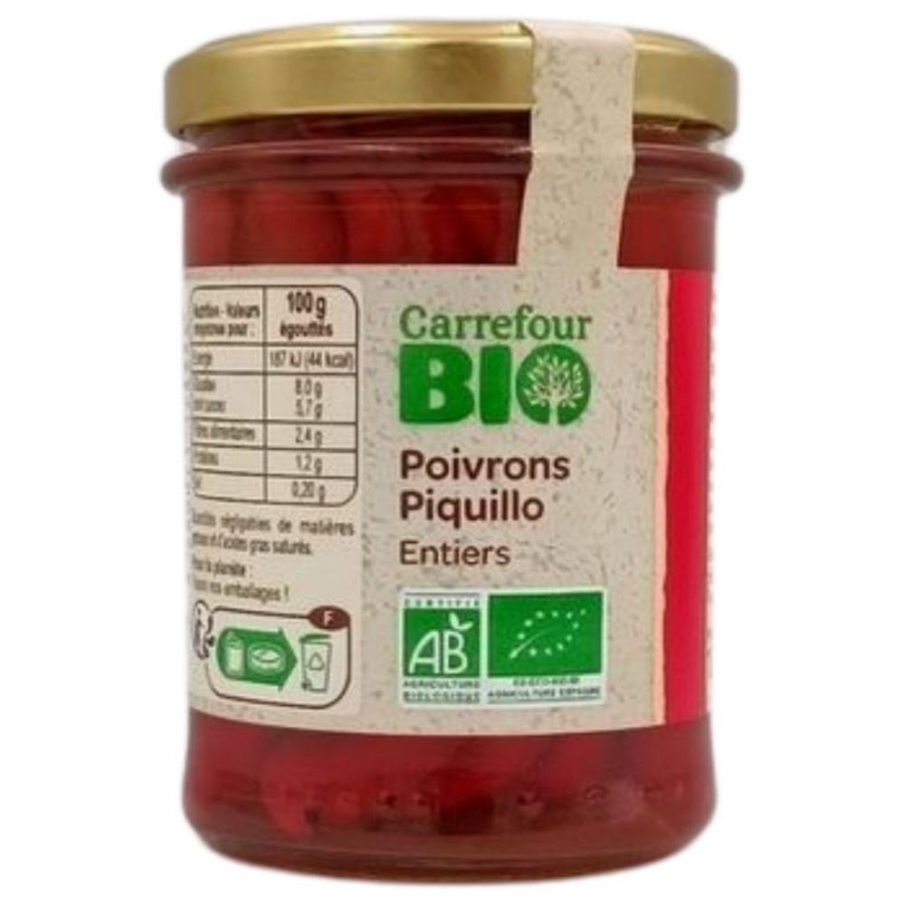 Poivrons Bio Piquillo Entiers Carrefour Bio 165g