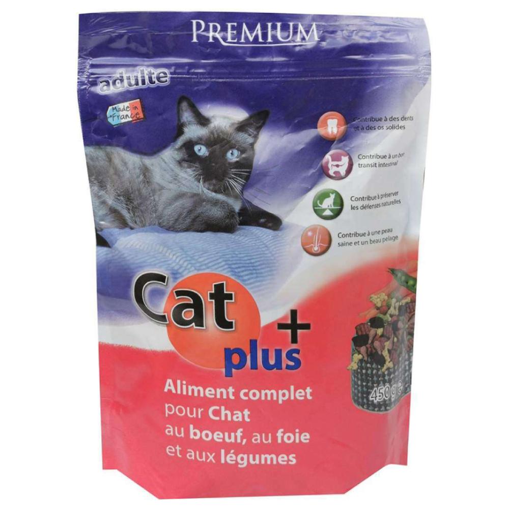 Croquettes au Bœuf Foie et Légumes pour Chats Adultes Catplus 450g