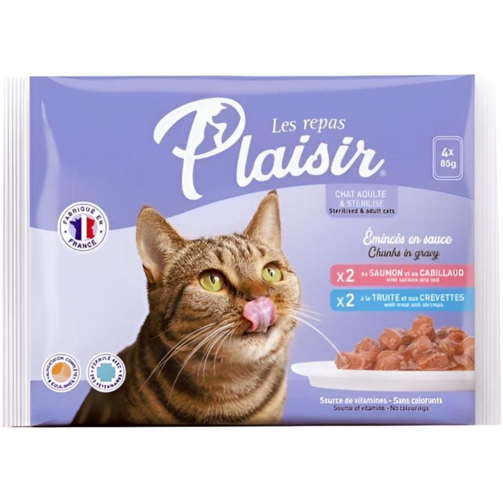 Pack Pâté pour Chat au Saumon Truite Plaisir 340g (4x85g)