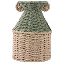 Vase Décoratif en Paille Ecru/Vert Kasa 23 cm