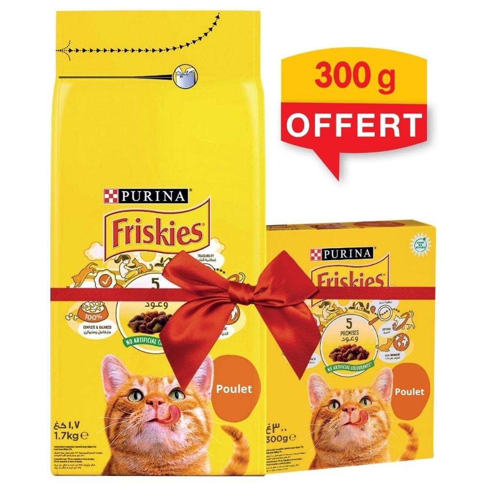 Croquettes pour Chat au Poulet Friskies 1,7kg + 300g Offerts