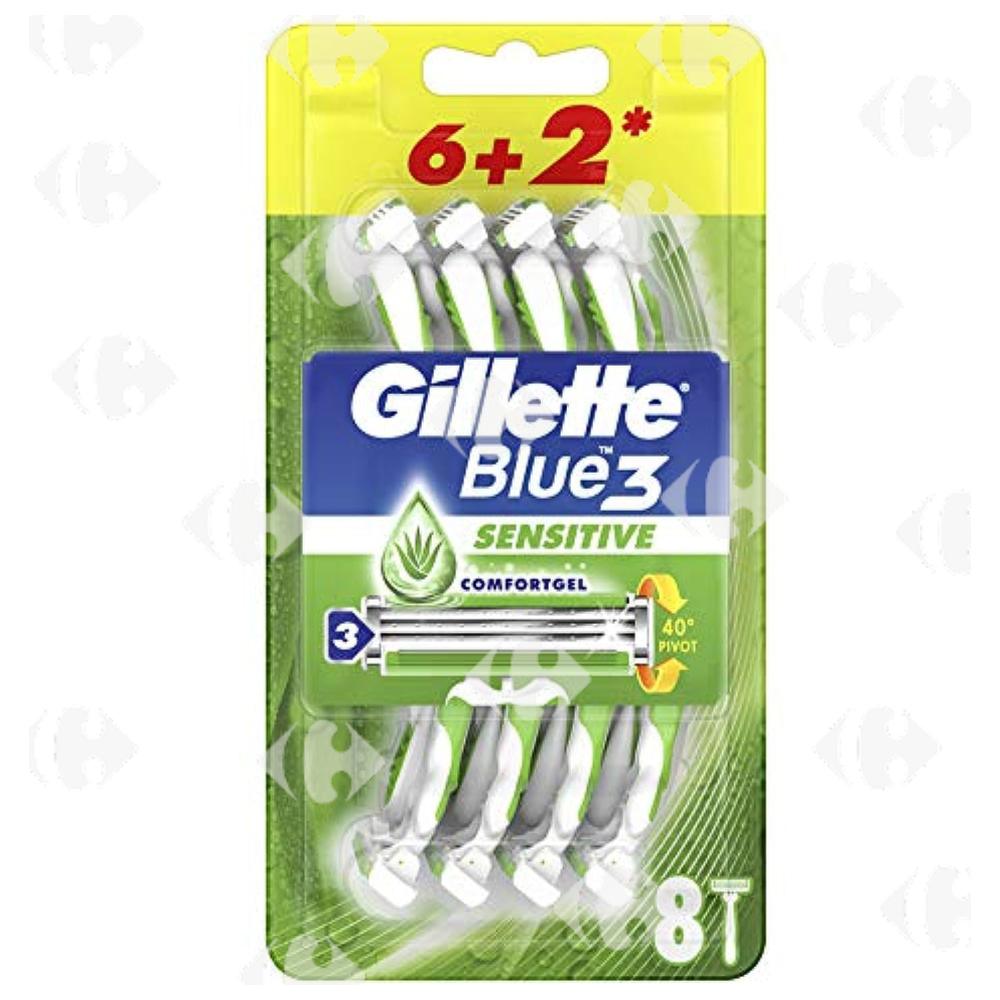 [707923] Rasoir Jetable Blue III Sensitive Gillette 6+2 unités
