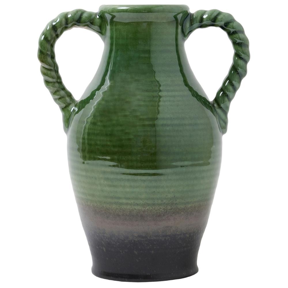 [722699] Vase Vert Céramique avec Poignées Kasa 24 cm