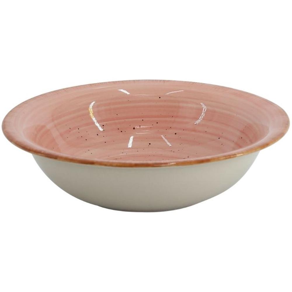 Assiette Creuse en Porcelaine Grés Boho Rose Kasa 17,5cm 