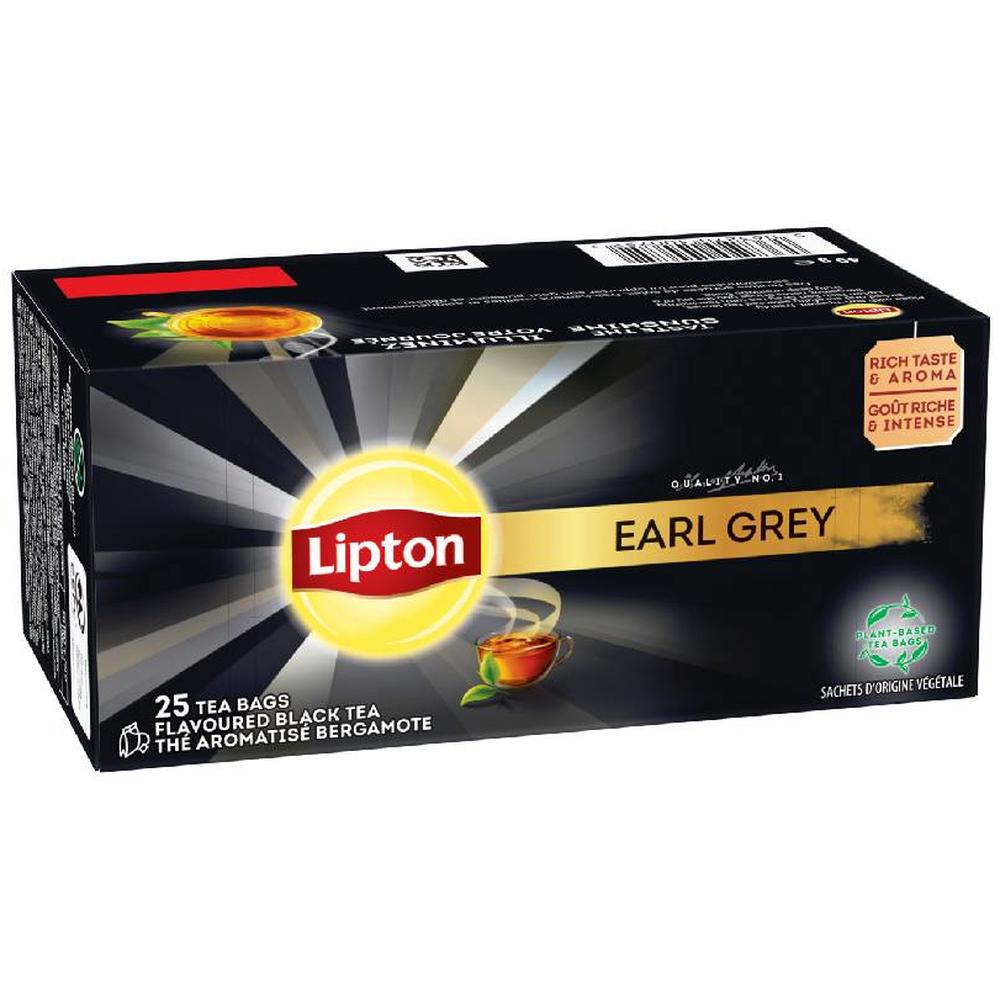 [722218] Thé Noir Earl Grey en Sachets Lipton 25 unités