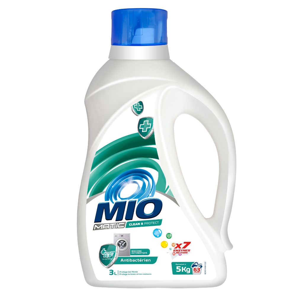 Détergent Lessive Liquide Antibactérien Mio 3L.