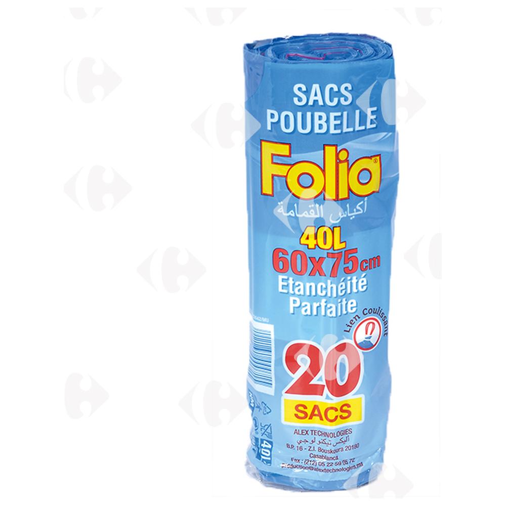 [24721] Sac Poubelle Parfumé 60x75cm Folia 20 unités