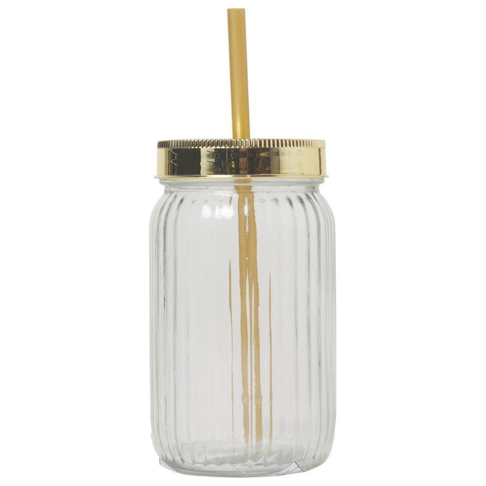 Mug avec Paille et Bouchon Doré Carrefour 45 cl