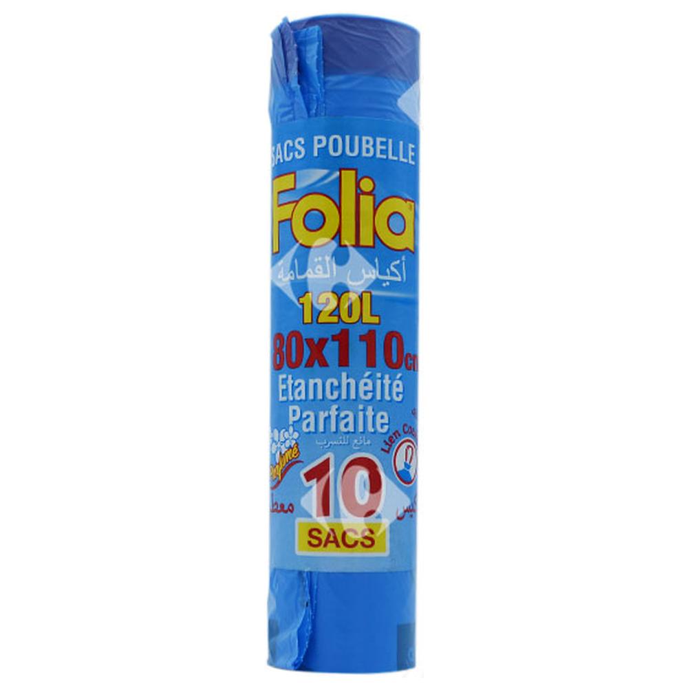 [24720] Sac Poubelle Parfumé 80x110cm Folia 10 unités