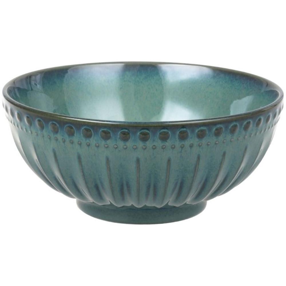 [717009] Bol en Porcelaine Côtelé Vert Kasa 16cm