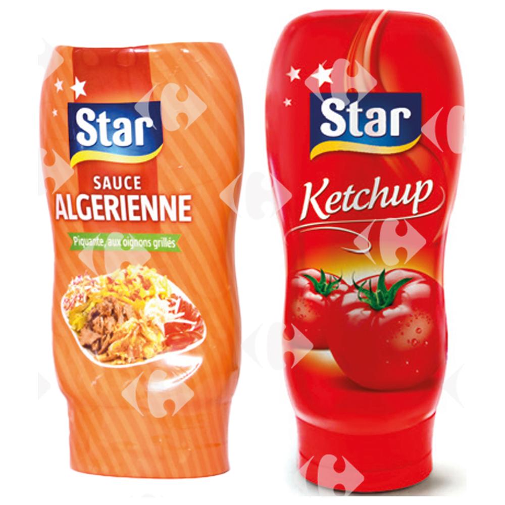 Lot Sauce Algérienne 290g + Ketchup Star Top Down 310g