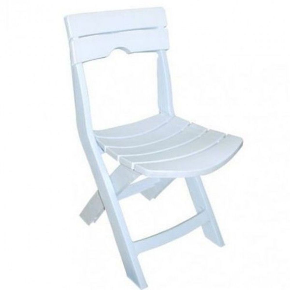 [727110] Chaise Pliable Blanc Ruspina 42x51x80 cm