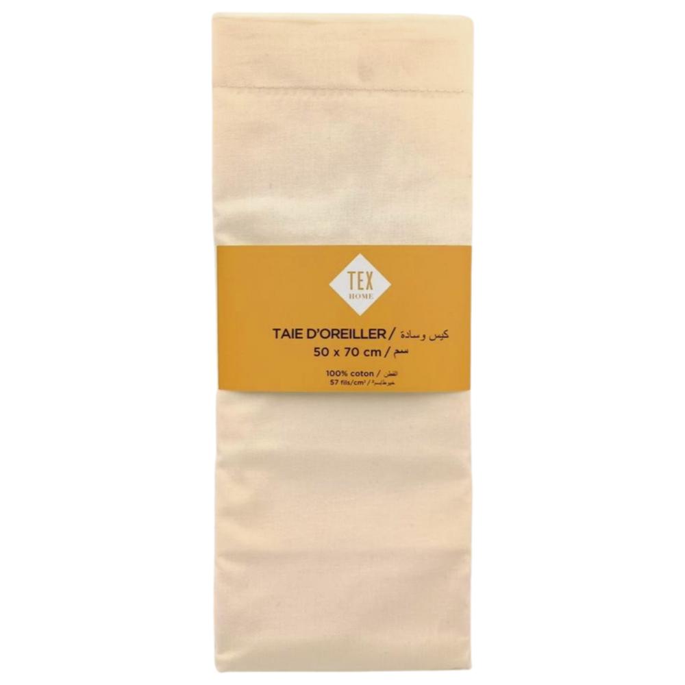 Taie Oreiller Ecru Tex Home 50x70cm.