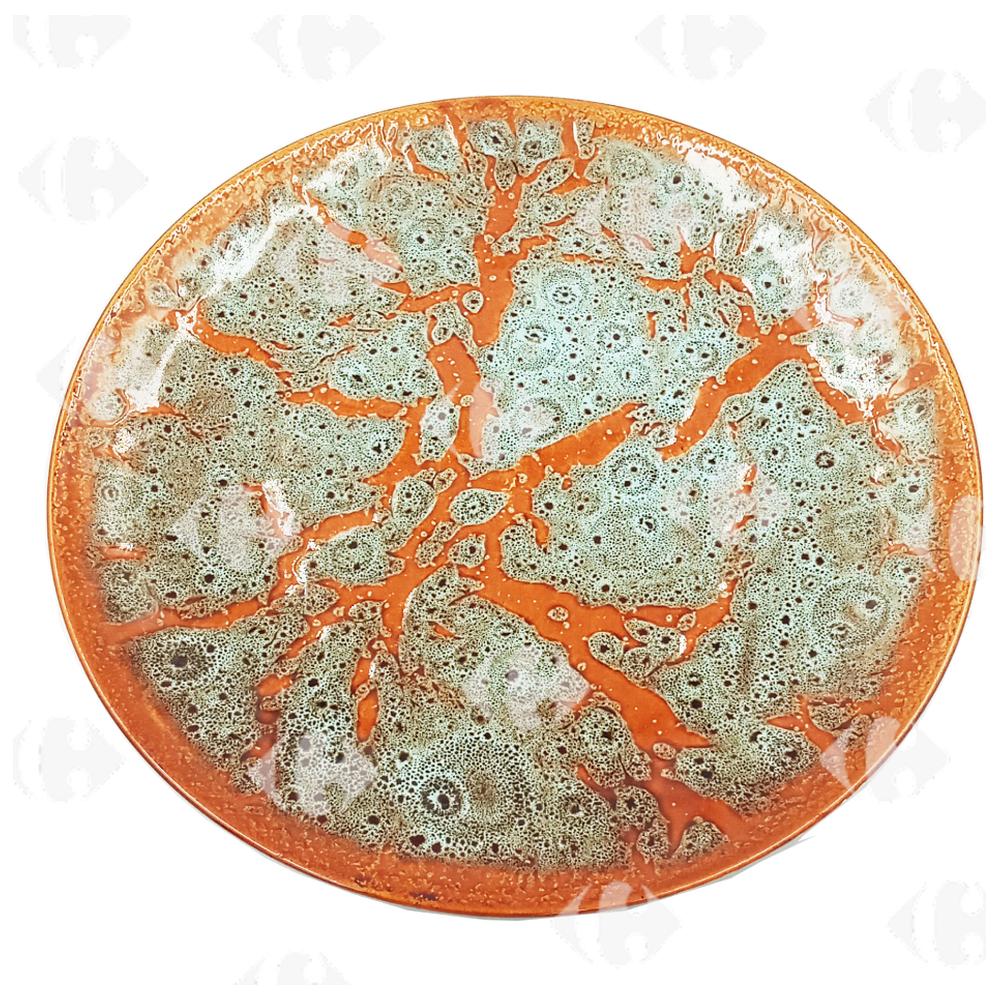 [695754] Assiette Plate en Porcelaine Mosaique 25cm.