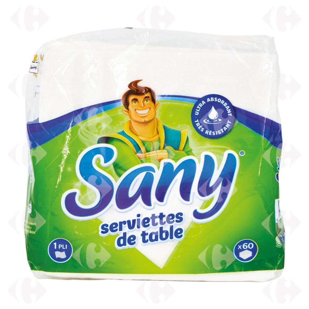 [644756] Sany Papier Serviettes de Table 60 pièces.