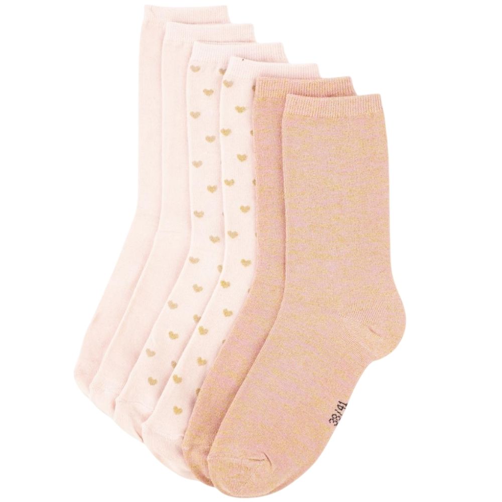 Chaussette pour Femme Rose Poudre 3 Pièces