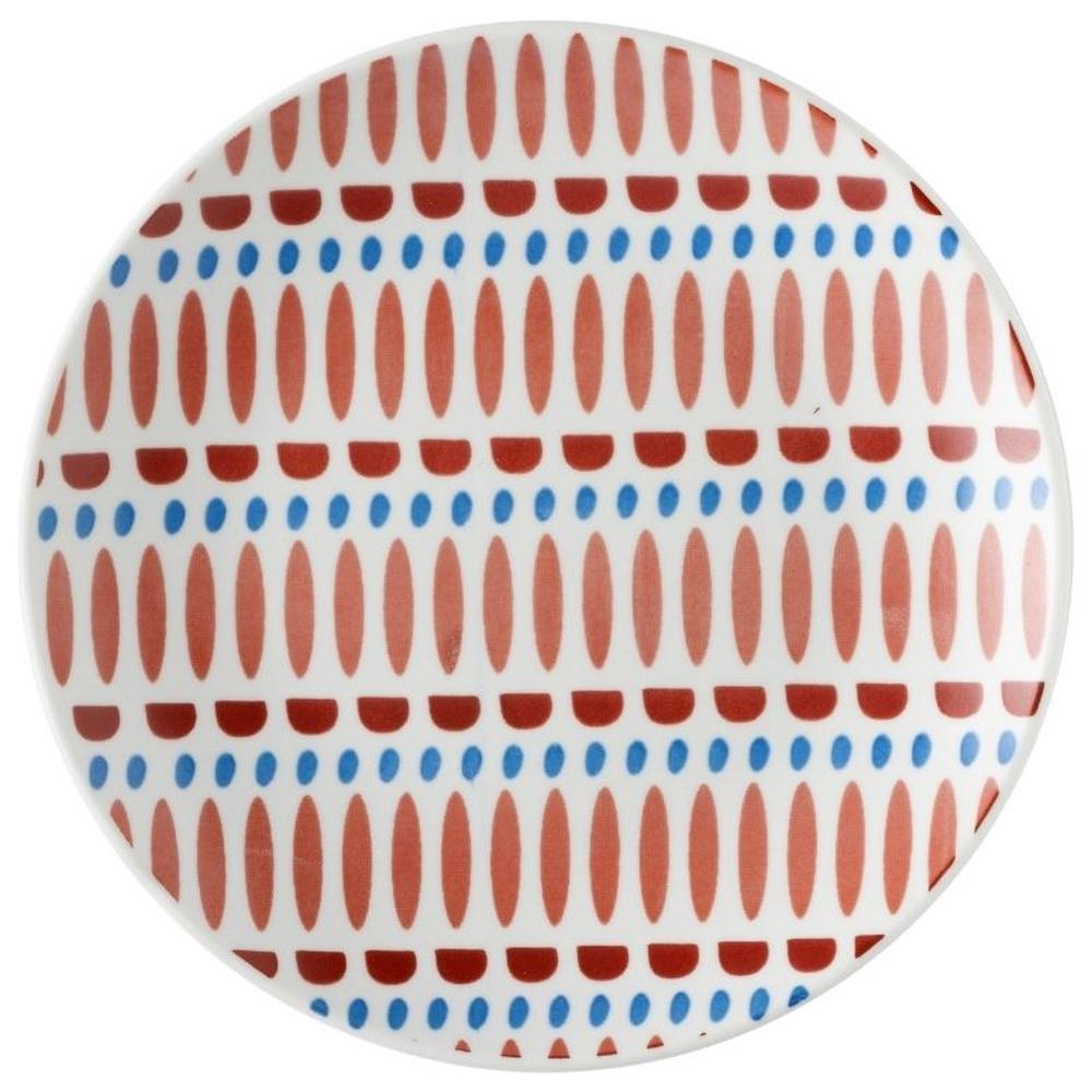 Assiette Plate en Porcelaine Ronde Rouge Brique Kasa 16cm