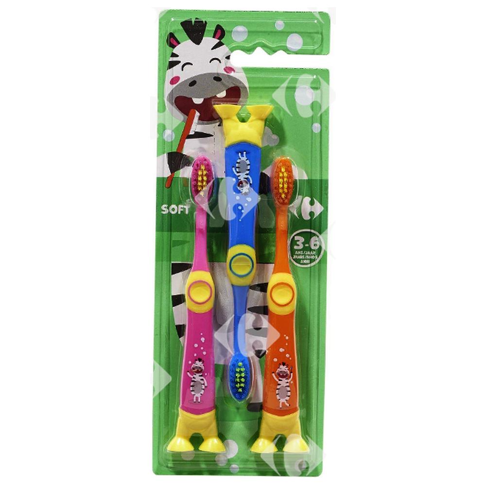 Brosses à Dent Enfants 3-6 Ans Soft Carrefour 3 unités