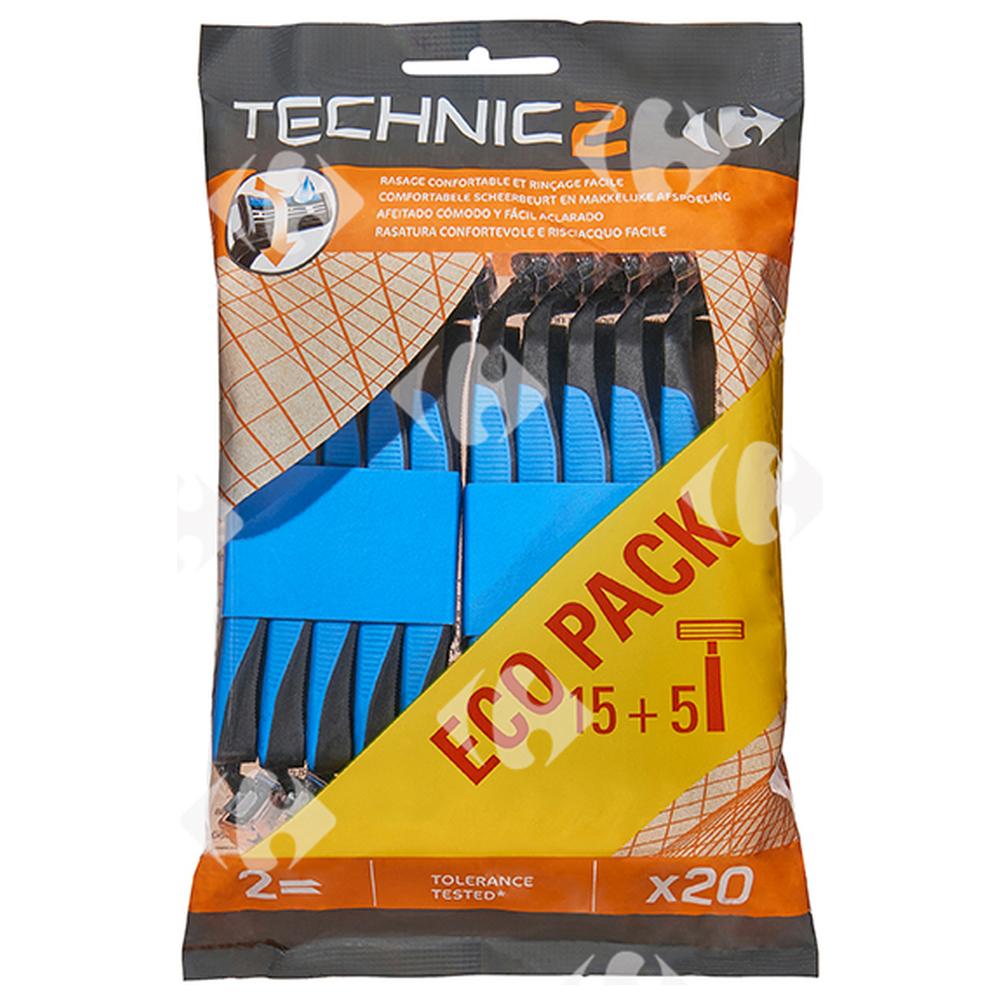 Rasoirs Jetables 2 Lames Max Tech Carrefour 20 unités