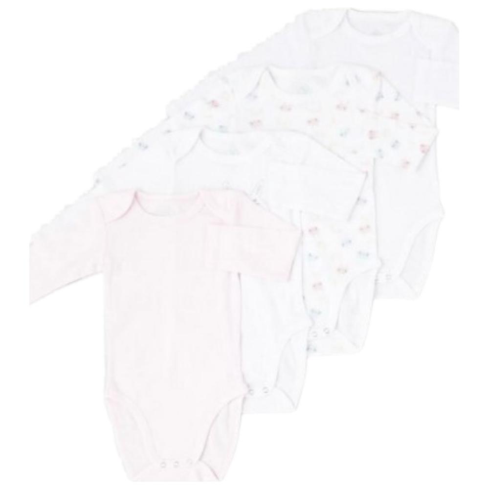 Body Bébé Manches Longues Rose Clair 4 pièces