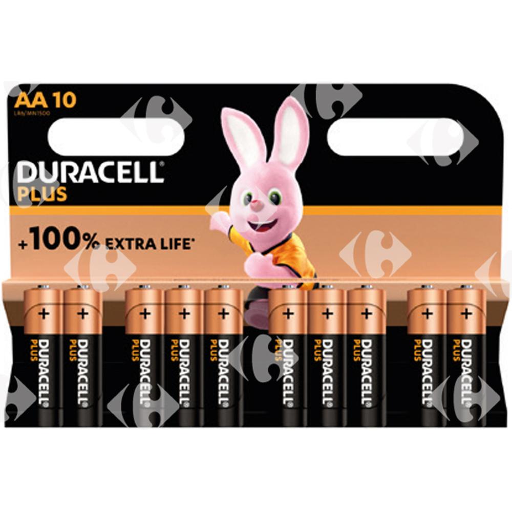 [621853] Pack de Piles AA Plus Power Duracell 10 unités