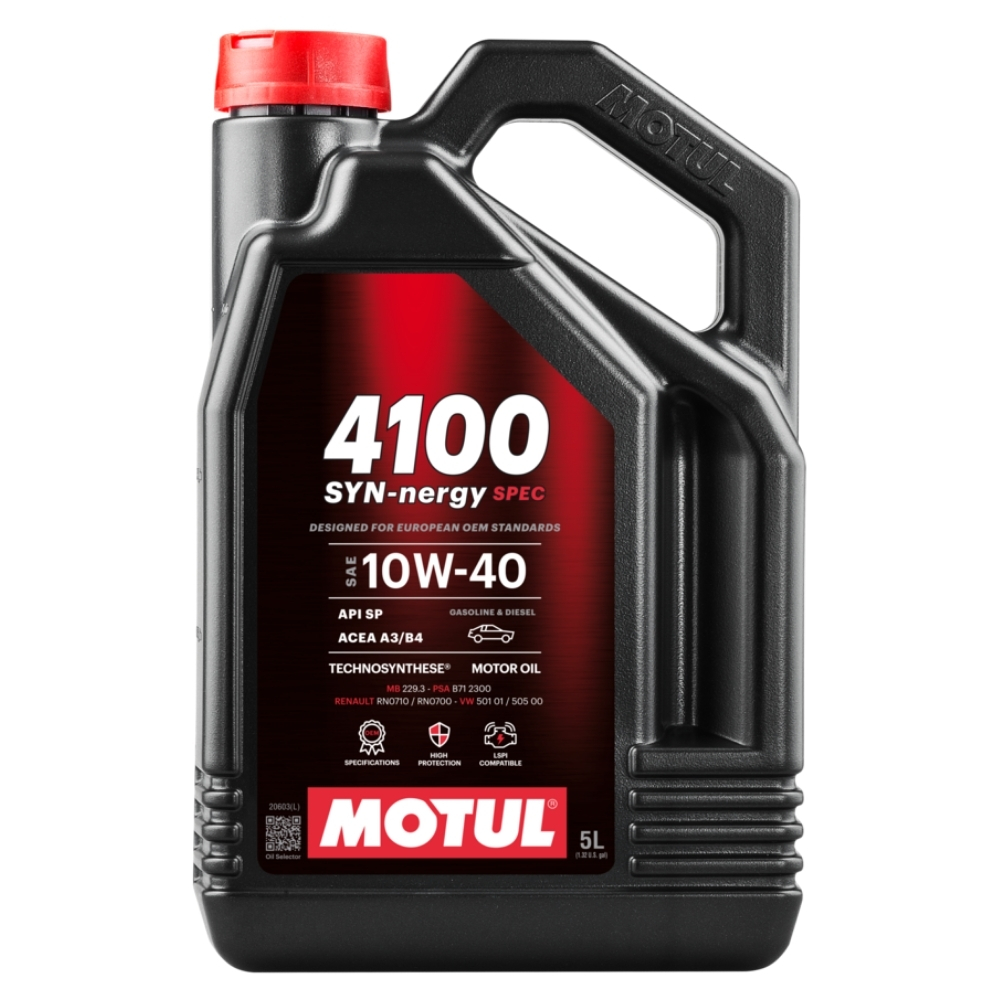 Huile Moteur Voiture Motul 4100 Syn-nergy Spec 10W40 5L