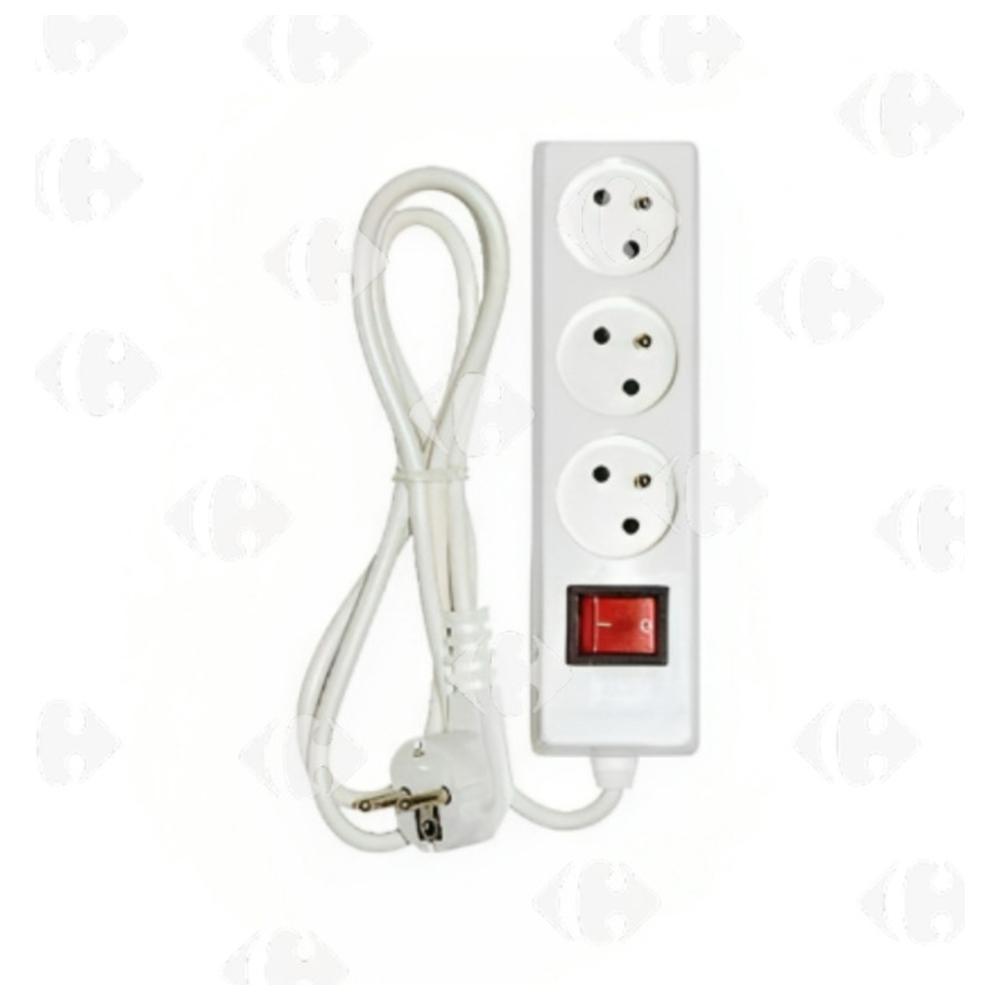 Multiprise 1713/1 Blanc avec 3 Prises+2 Ports et un Câble de 1,5m Ingelec.