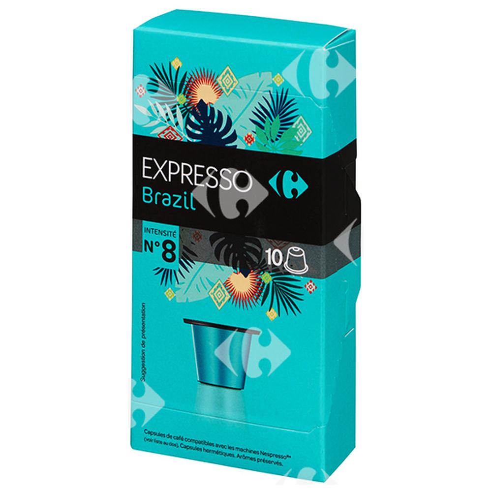 [534992] Café en Capsules Expresso Brazil Carrefour N8x10