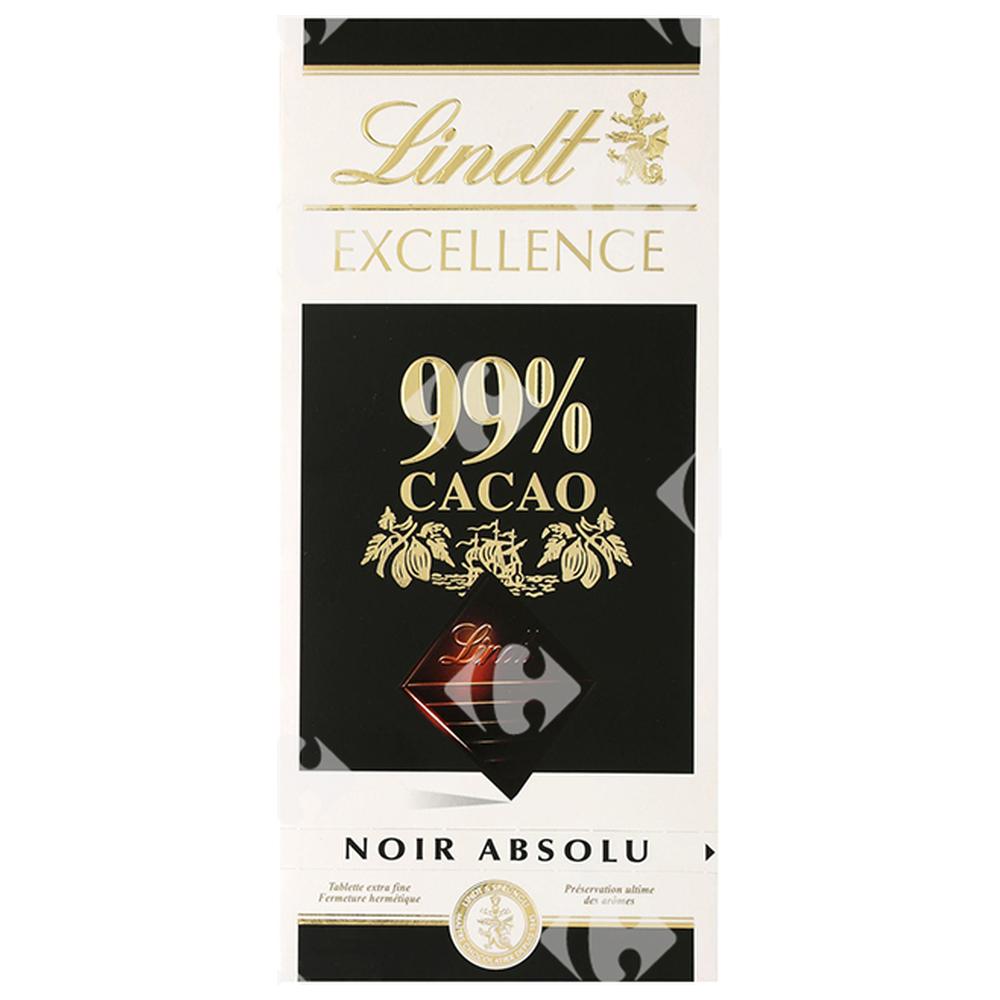 [624016] Tablette de Chocolat Noir 99% Cacao Lindt Excellence 50g