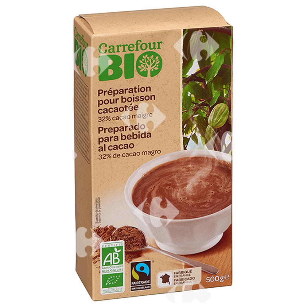 [531098] Chocolat en Poudre 32% Cacao Maigre Carrefour Bio 500g