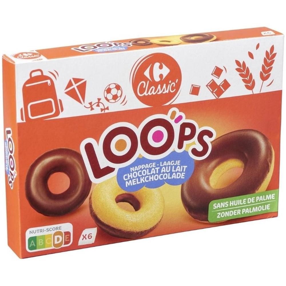 Donuts Chocolat au Lait Loops Carrefour Classic 180g