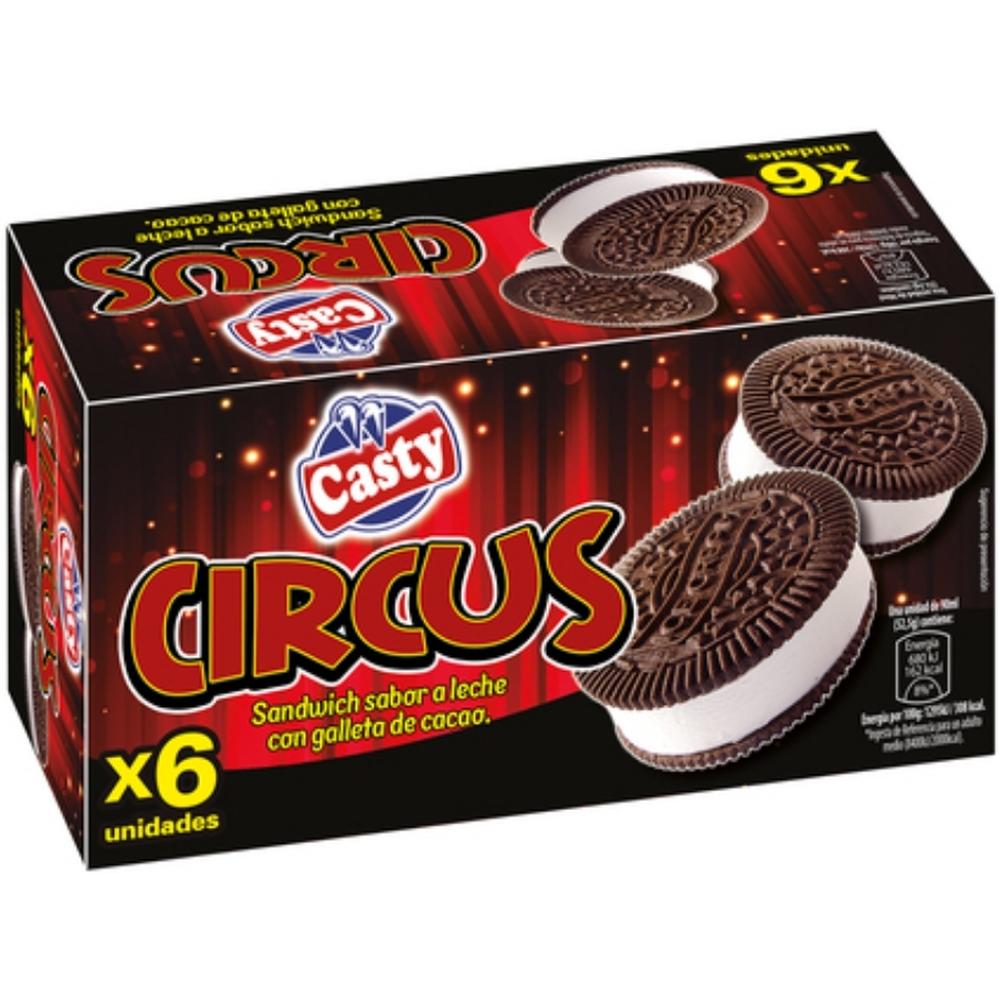 Pack Glace Sandwich Circus Casty 6 unités 90ml