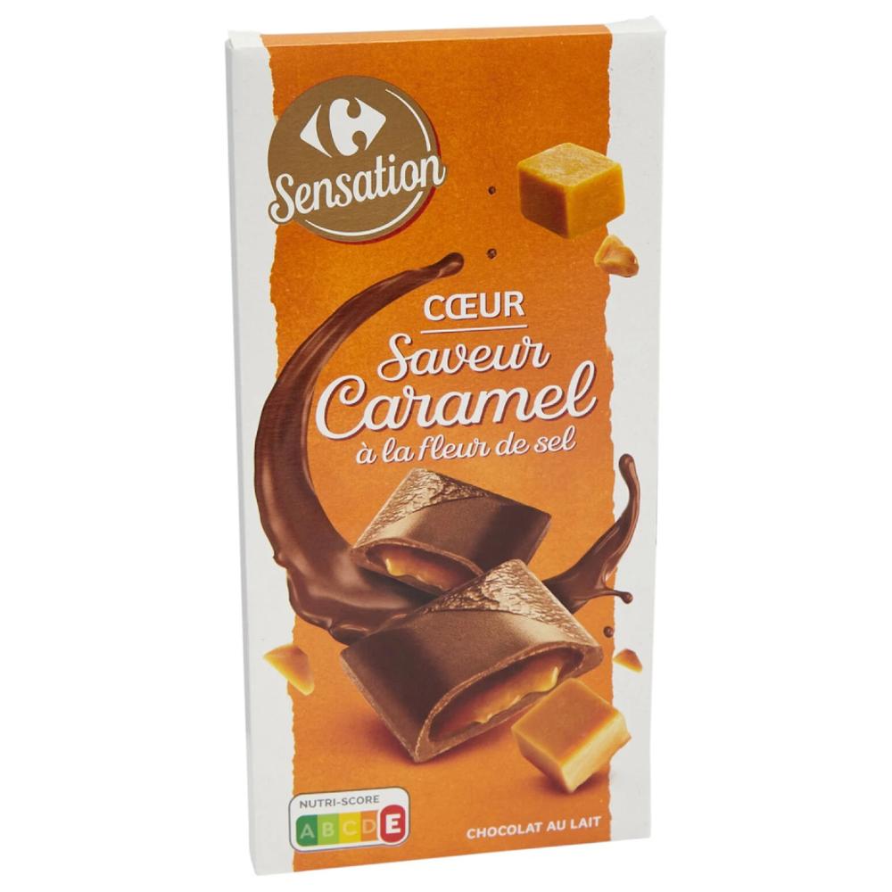 Tablette Chocolat au Lait Fourrée au Caramel Carrefour 125g