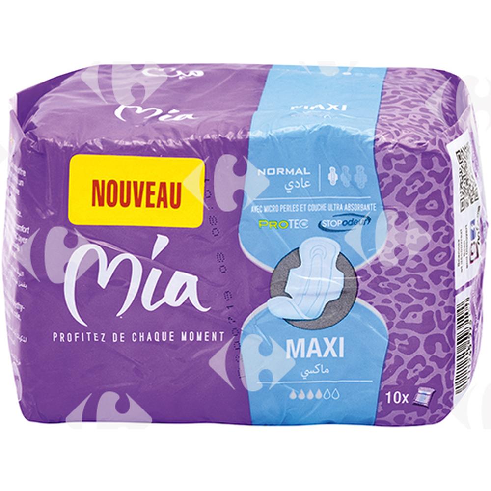 Serviettes Hygiéniques Maxi Normal Mia 10 unités