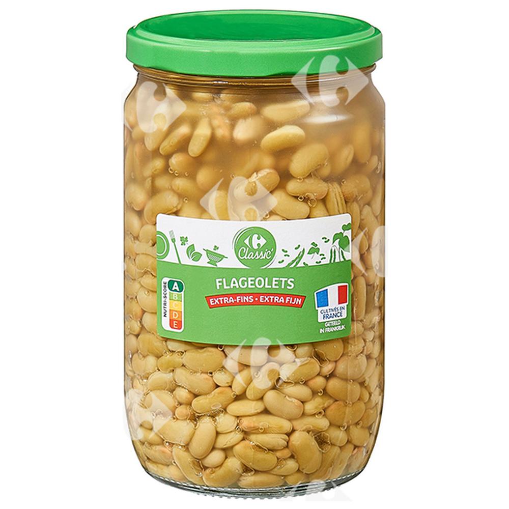 [644121] Conserve de Flageolets Extra-Fins Carrefour 420g