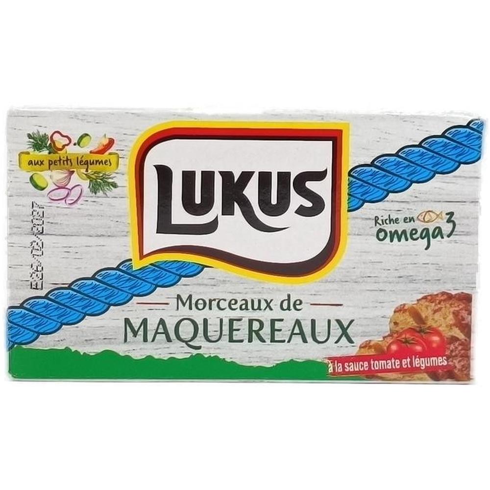 [716722] Maquereaux Morceaux à la sauce Tomate & Légumes Lukus 125g