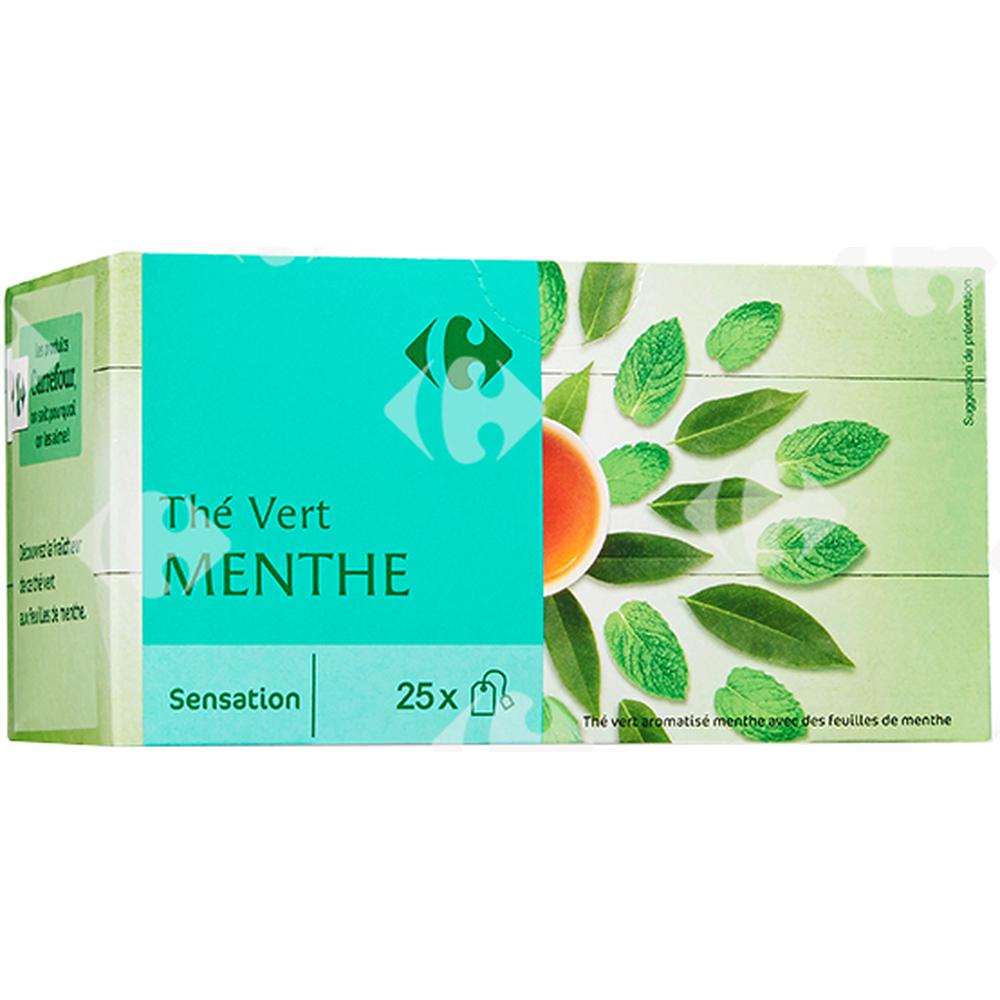 Thé Vert Aromatisé à la Menthe Carrefour 25 sachets
