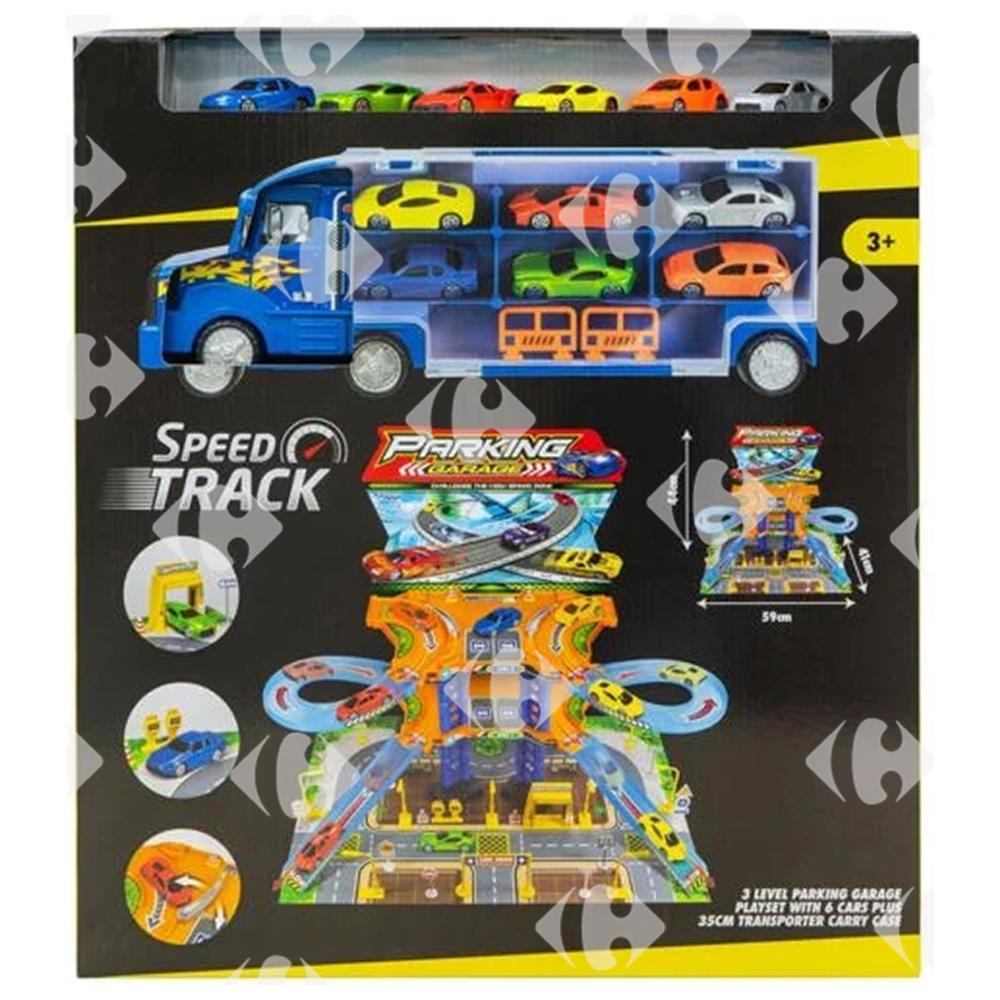 Camion 35cm + Garage Parking 3 niveaux Speed Track