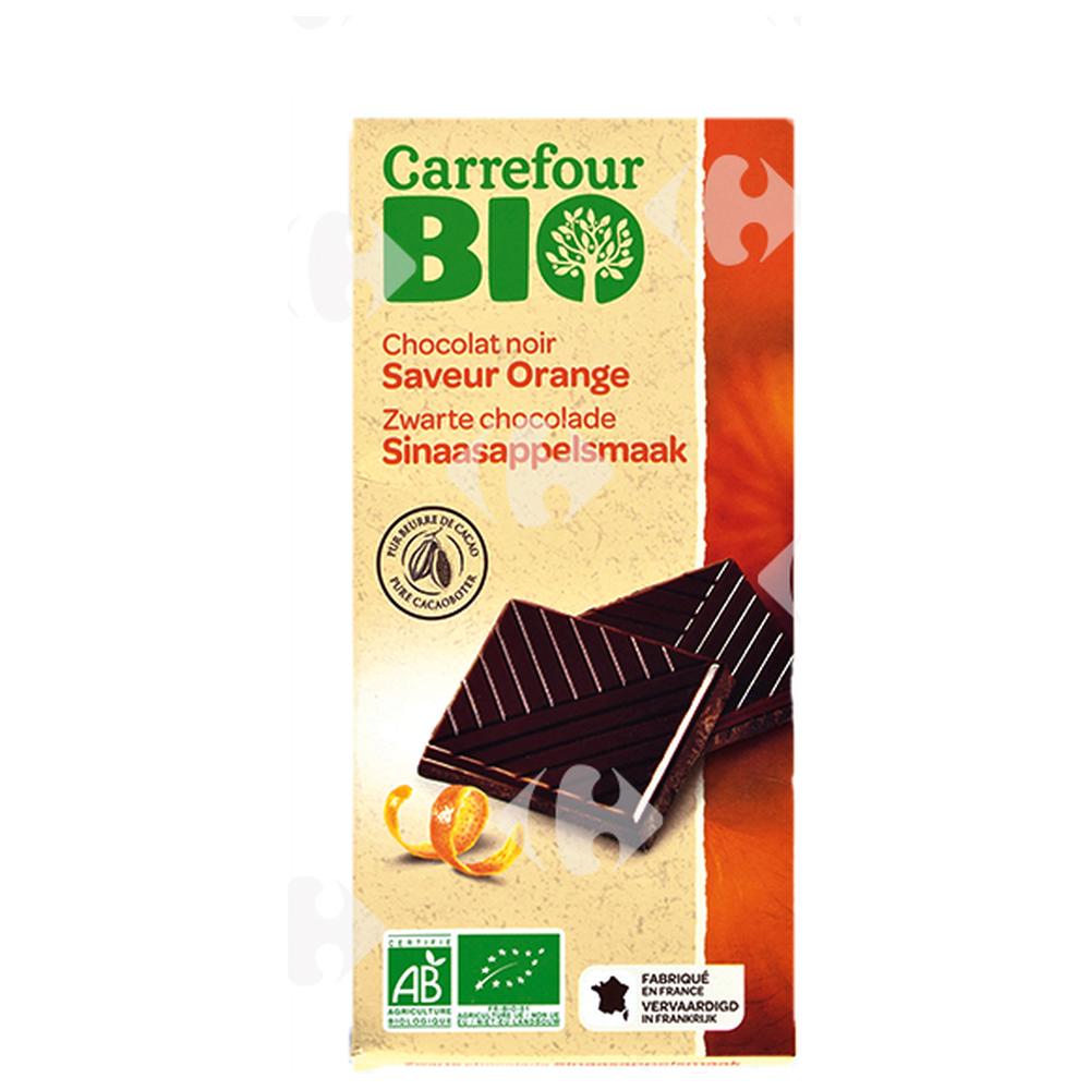 Tablette Chocolat Noir Bio Saveur d'Orange Carrefour Bio 100g