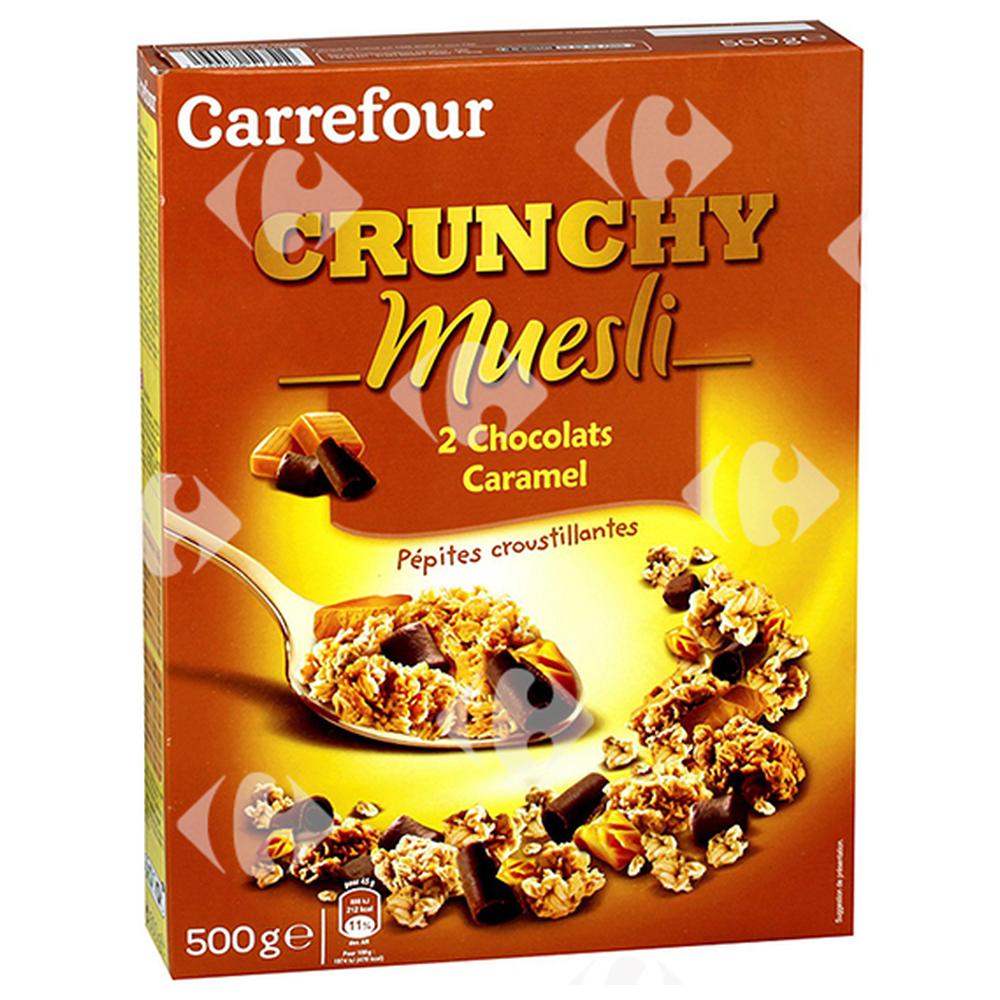 Muesli Croustillant 2 Chocolats Caramel Carrefour 500g