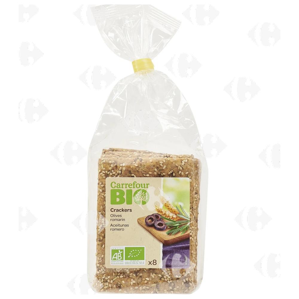 Crackers Bio Olives Romarin Carrefour Bio 8x200g