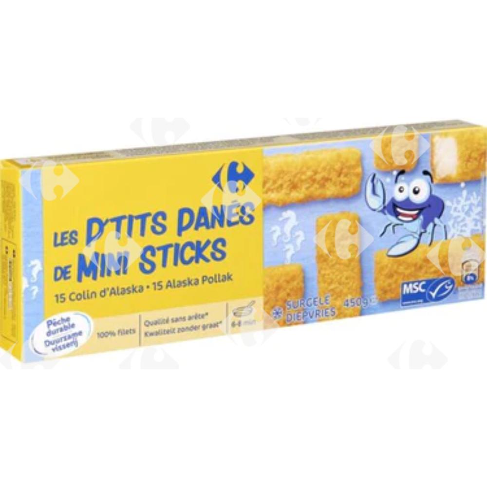 [416187] Bâtonnets Panés Colin d'Alaska Carrefour Blanc 450g