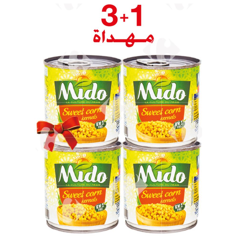 Lot de 3 boîte de Maïs Mido 140g + 1 Gratuite