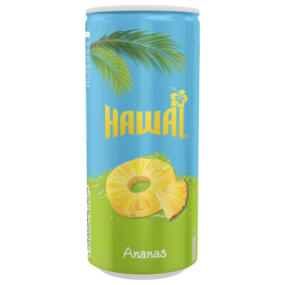 Boisson gazeuse Hawai ananas canette 25cl.