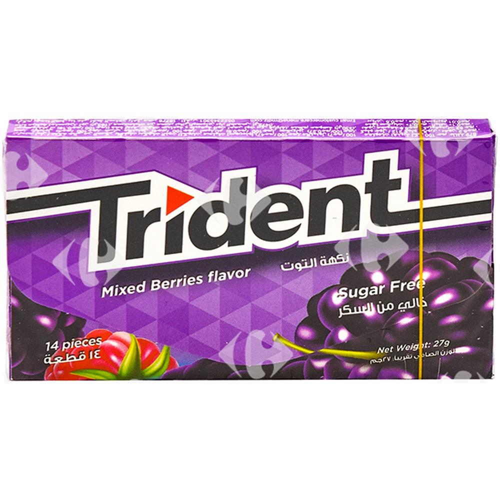 Chewing-Gum Fruits Rouges Mixés sans Sucres Trident 14 unités