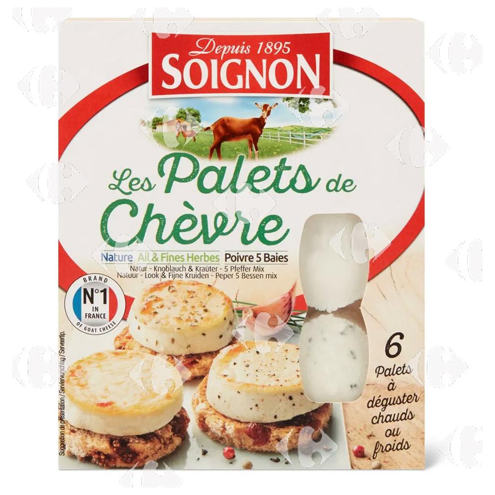[636239] Petits Palets de Chèvre Frais Nature Soignon 6 pièces 150g