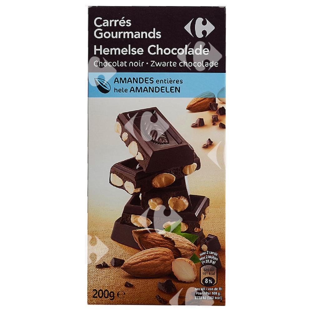 Tablette de Chocolat Noir Amandes Entières Carrefour 200g