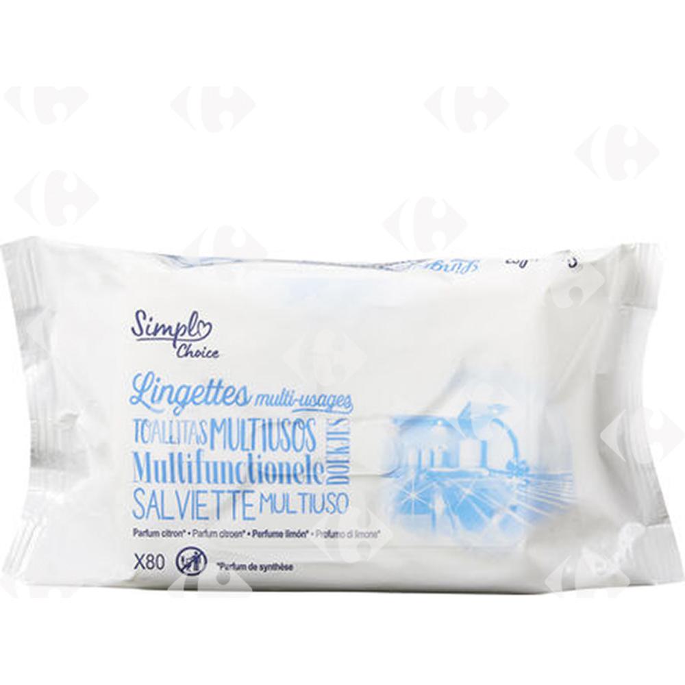 Lingettes Multi-Usages Carrefour Blanc 80 feuilles