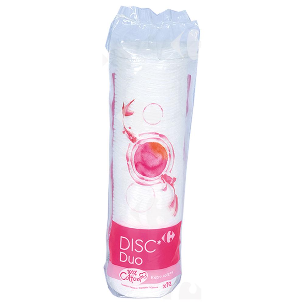 Cotons Disques Démaquillants Duo Premium Carrefour 70 unités