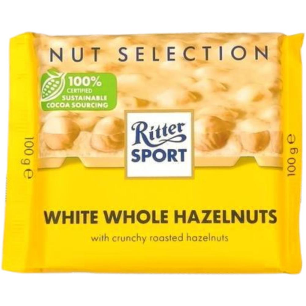 [5400] Tablette de Chocolat Blanc aux Noisettes Entières Ritter Sport 100g